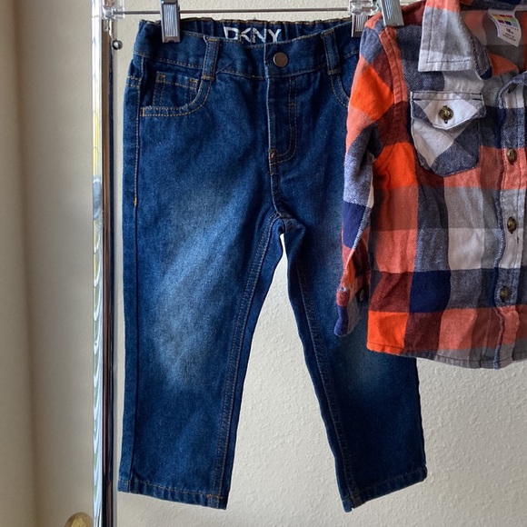 Boys Sweater, plaid top, and jeans - Picture 6 of 7